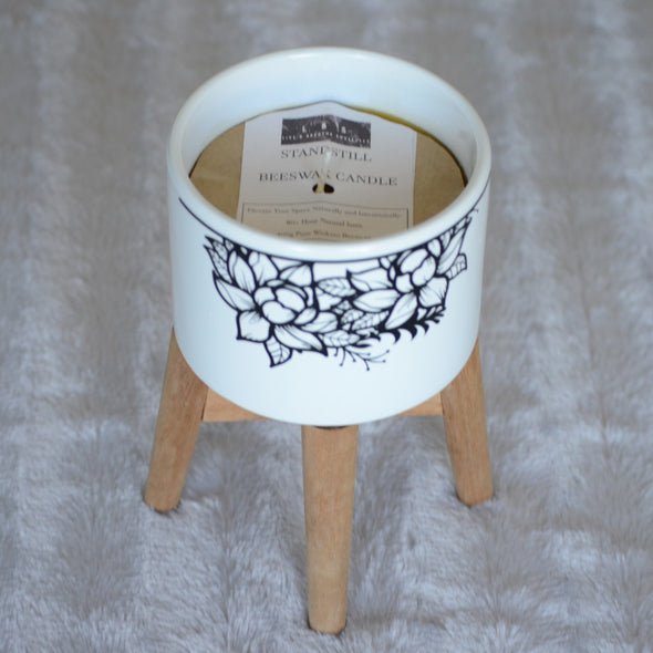 Beeswax Stand Candle - Flower Garden Design