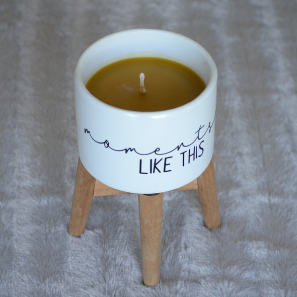 Beeswax Stand Candle - 'Moments Like This' Design