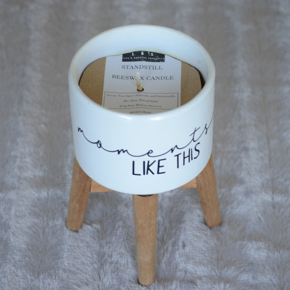 Beeswax Stand Candle - 'Moments Like This' Design