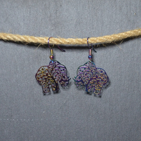 Rainbow Elephant Earrings