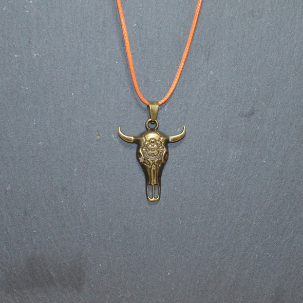 Bronze Cow Skull Necklaces