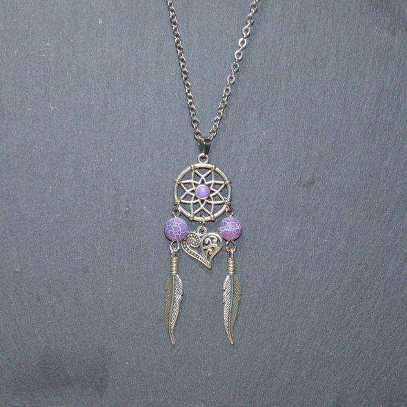 Cracked Agate Dreamcatcher Necklace