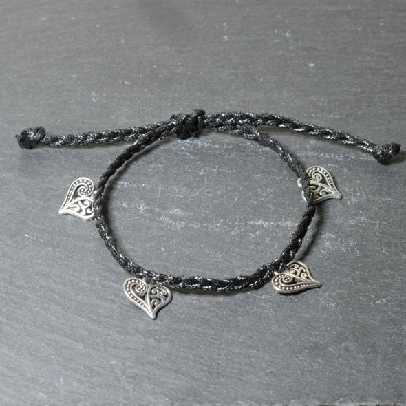 Silver Heart Anklets