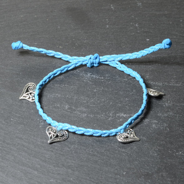 Silver Heart Anklets