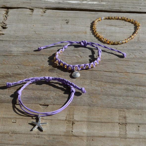 Light Purple Beach Bracelet Set