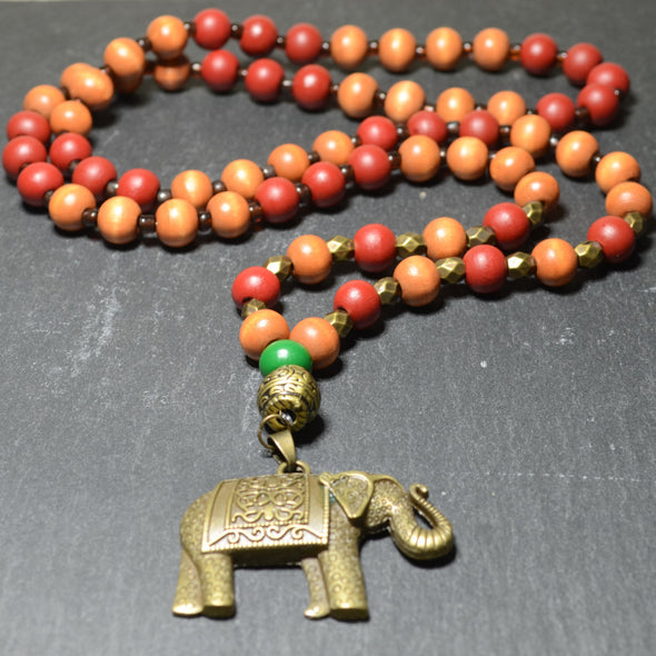 Long Boho Elephant Necklace